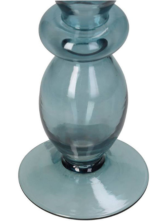 Zaros Candle Holder Glass Blue 37cm 1pcs