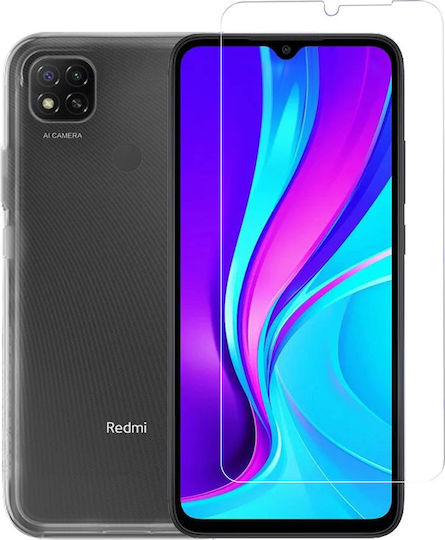 Vivid Back Cover Silicon Set cu Geam Transparent (Redmi 9C)