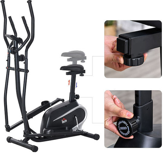 HomCom Mașină eliptică magnetică cu disc 3kg pentru utilizator până la 100kg