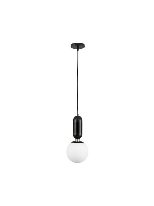 GloboStar Maverick Hängelampe Schwarz Kugel mit Fassung E27 30x20x33cm.