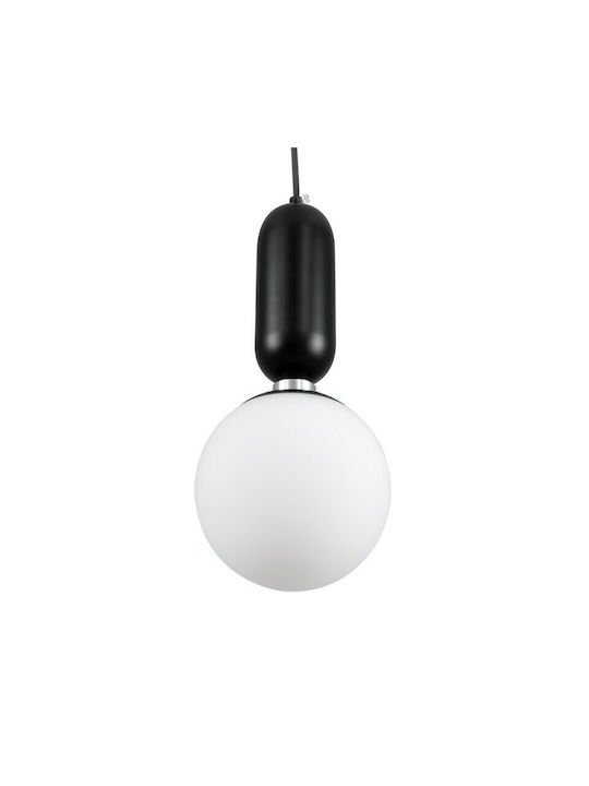 GloboStar Maverick Hängelampe Schwarz Kugel mit Fassung E27 30x20x33cm.