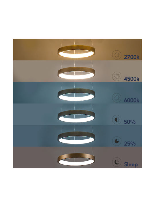 GloboStar Venom Pendant Light Gold 46x46cm