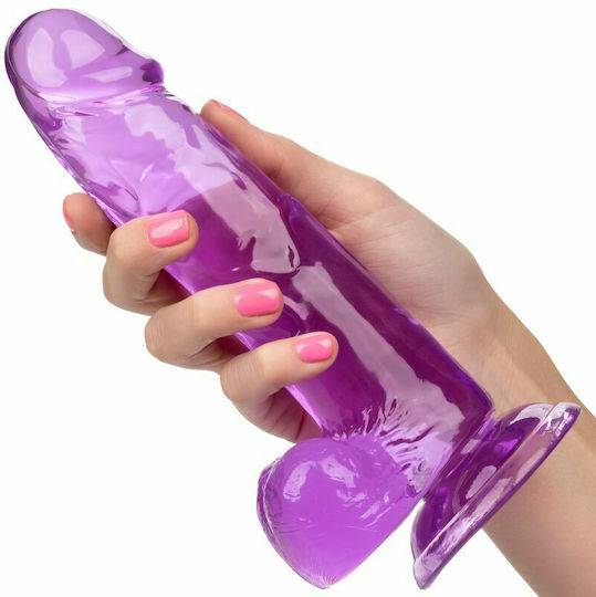 Calexotics Size Queen Dildo Realistisches Dildo mit Hoden und Saugnapf Purple 15cm