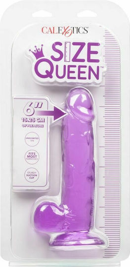 Calexotics Size Queen Dildo Realistisches Dildo mit Hoden und Saugnapf Purple 15cm