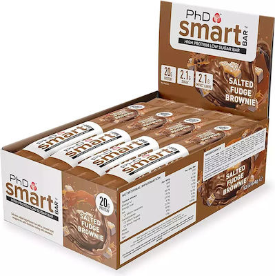 PhD Smart Bars with 20gr Protein & Flavor Salted Fudge Brownie 12x64gr