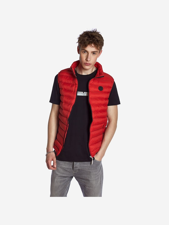 Brokers Jeans Men's Sleeveless Puffer Jacket Red