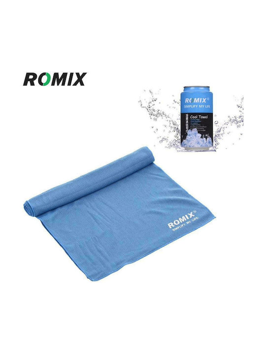 Romix Romix Πετσέτα Ψύξης Γυμναστηρίου με Θήκη Μεταφοράς Μπλε 120x30cm