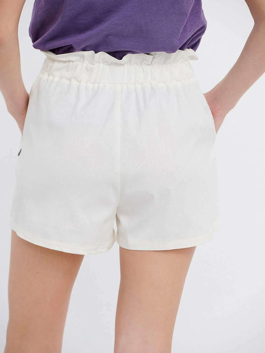 Funky Buddha Women's High-waisted Shorts Off White