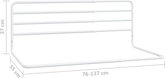 vidaXL Bară de protecție pentru pat Montaj simplu din Metal în Culoare Alb 137εκ. 1buc
