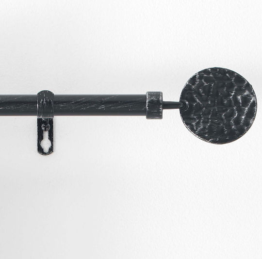 Ausziehbare Metallische Vorhangstange Bullette Einzeln Φ19mm 120-210cm Noir / Argent 120-210cm 1900297