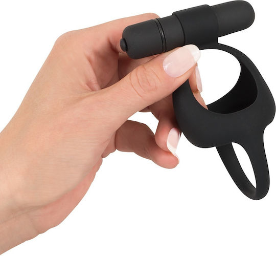 You2Toys Orion Black Velvets Vibrating Cock Ring Cocoș și testicule Silicon Black