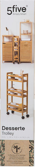 5Five Wooden Kitchen Trolley 3 Tiers Brown 36x15x74.4cm