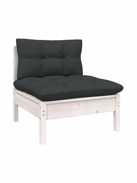 Ecksofa Außenbereich Holz mit Kissen 63.5x63.5x62.5cm