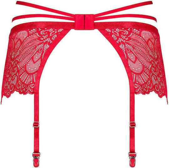 Obsessive Loventy Strumpfbänder mit Spitze Garter Belt Rot