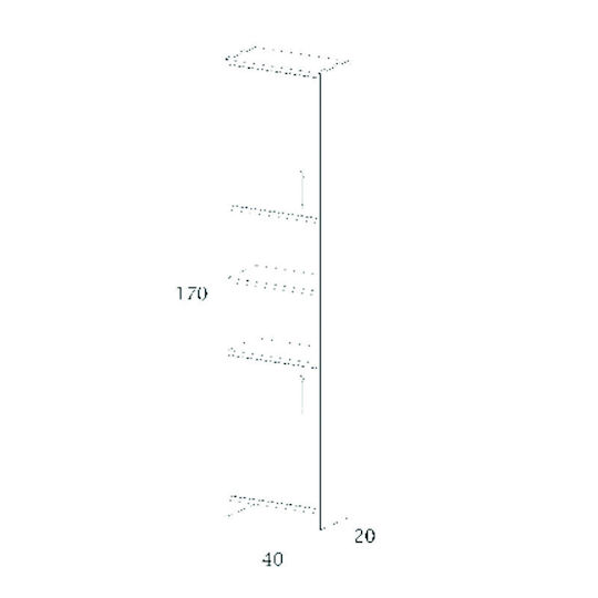 Martin Alon 2 Wall Hung Cabinet Melamina Bathroom Column Cabinet L40xD20xH170cm Oak
