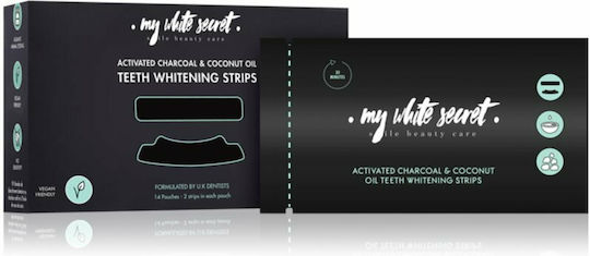 My White Secret Activated Charcoal & Coconut Oil Teeth Whitening Strips 14бр