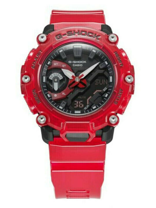 Casio G-Shock Analog/Digital Men's Watch 47.1mm Chronograph Battery with Red Rubber Strap