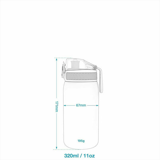 Ion8 Kinderflasche Thermos Kunststoff mit Strohhalm Auslaufsicher Gelb 400ml