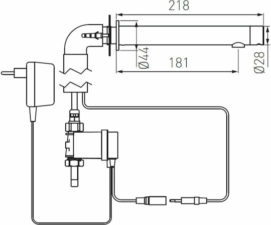 Ferro Bora Sensor Wandarmaturauslauf für für Waschbecken Silber
