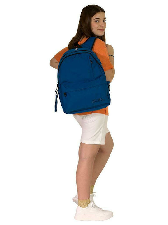 Must Monochrome Rpet Double Blue School Bag Backpack Junior High-High School in Blue color 25lt