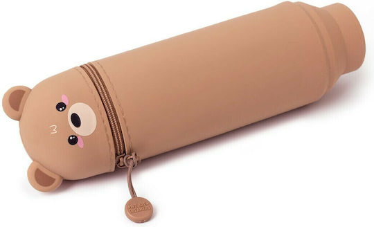 Legami Milano Bear Pencil Case Silicone Brown