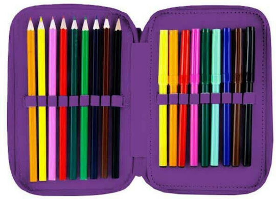 Must Team Pencil Case Full 1pcs with 2 Compartments Purple