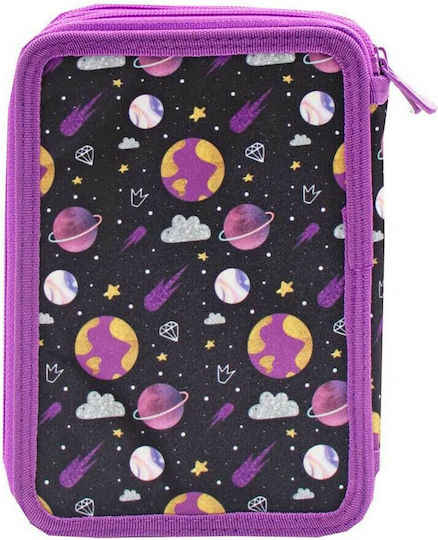 Must Team Pencil Case Full 1pcs with 2 Compartments Purple