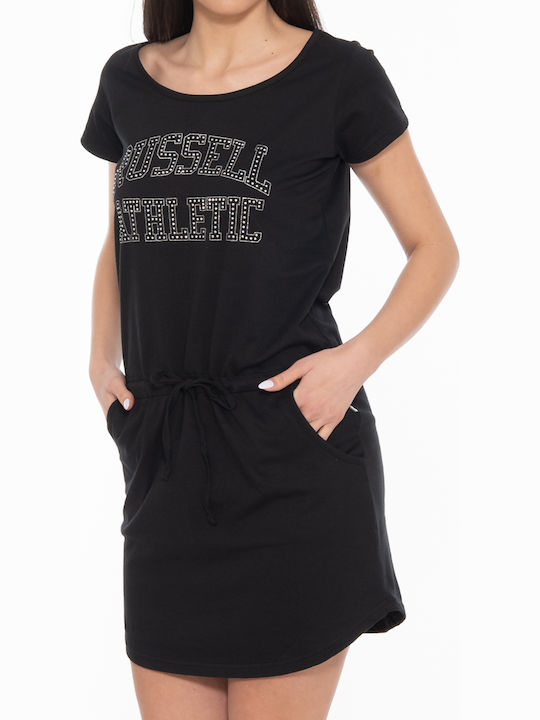 Rochii De Vară Pentru Femei Mini Sport Rochie Tricou Mâneca Scurtă Neagră