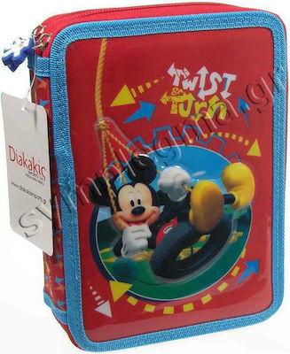 Mickey Mouse Twist Pencil Case Full with 2 Compartments Red