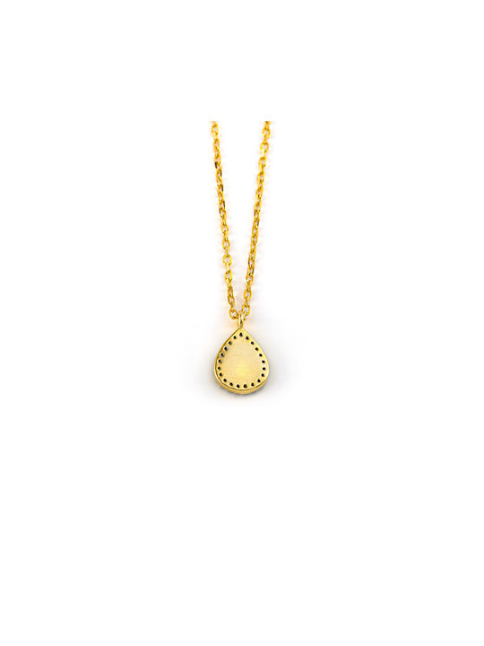 George Art Jewels Necklace Eye from Gold Plated Silver with Zircon