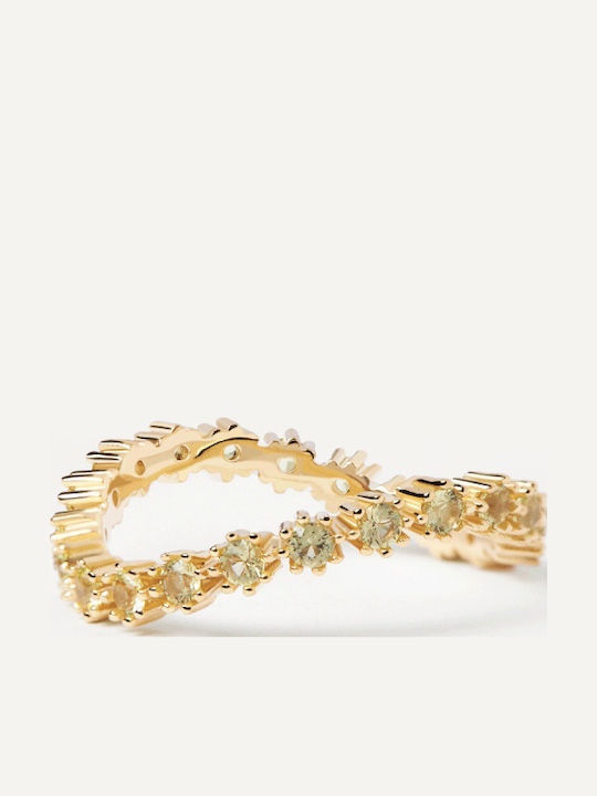 P D Paola Motion Damen Ring Vollring mit Zirkonia Vergoldet