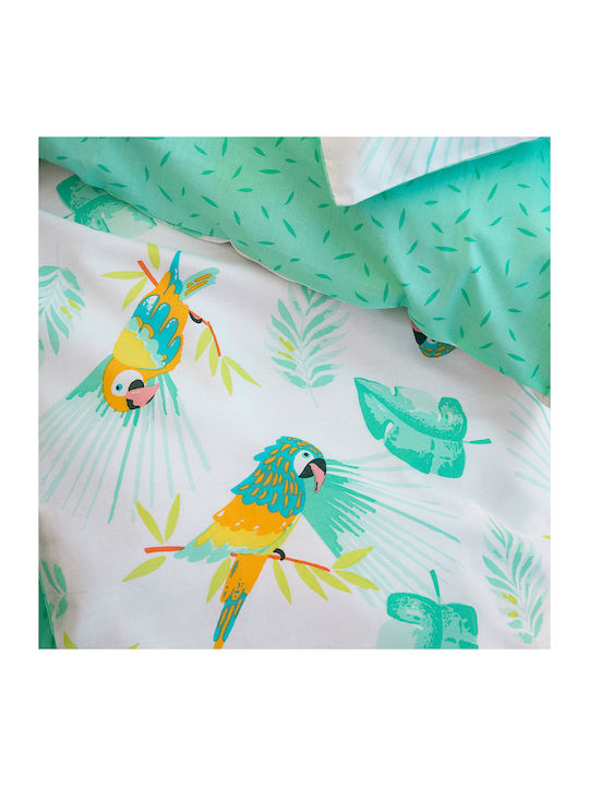 Nima Cotton Baby Quilt Macaw 100x140cm Petrol