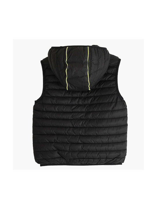 iDO Kids Quilted Jacket Sleeveless short Hooded Black