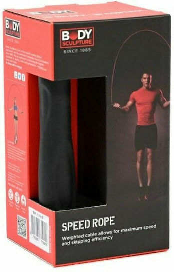 Body Sculpture Σχοινάκι Ταχύτητας 2.75m Μαύρο με Ρυθμιζόμενο Μήκος