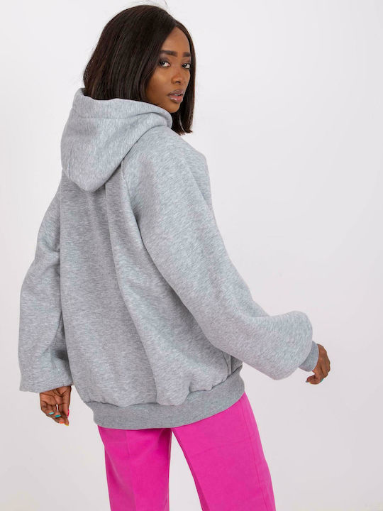 Ex Moda Women's Long Hooded Sweatshirt Gray