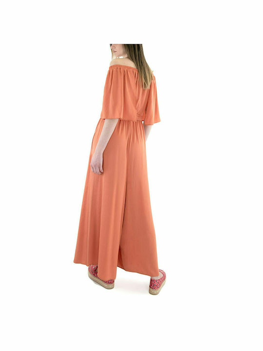 Moutaki Women's Off-Shoulder One-piece Suit Orange