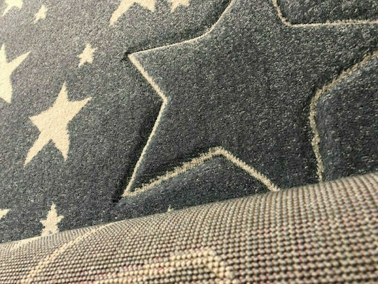 Koulis Carpets 1325A Kinder Teppich Sterne Blau 70x150cm Dicke 13mm