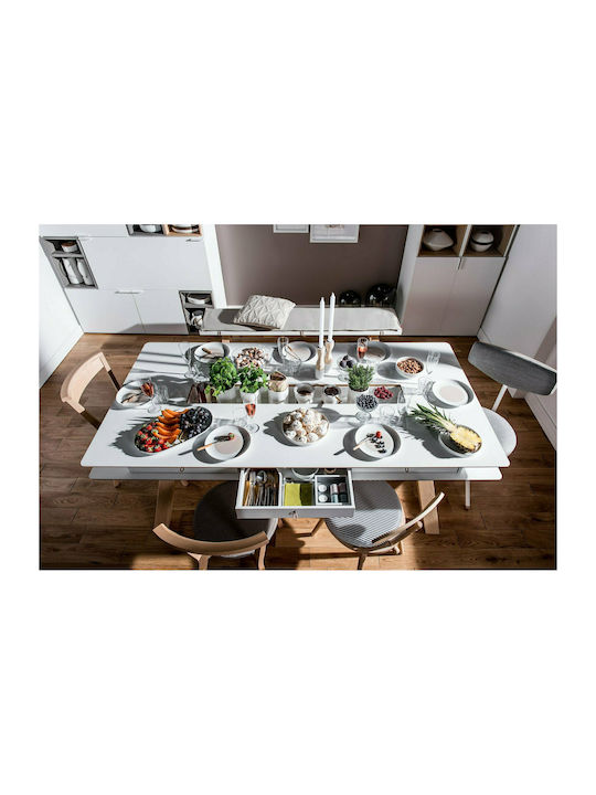 Polihome Sertar Rectangular din Placă din Lemn Agregat Alb Nuanță de lemn 51x36x8cm 16264209