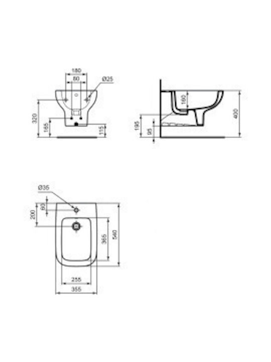 Ideal Standard i.Life A Μπιντέ Κρεμαστό 35.5x54cm