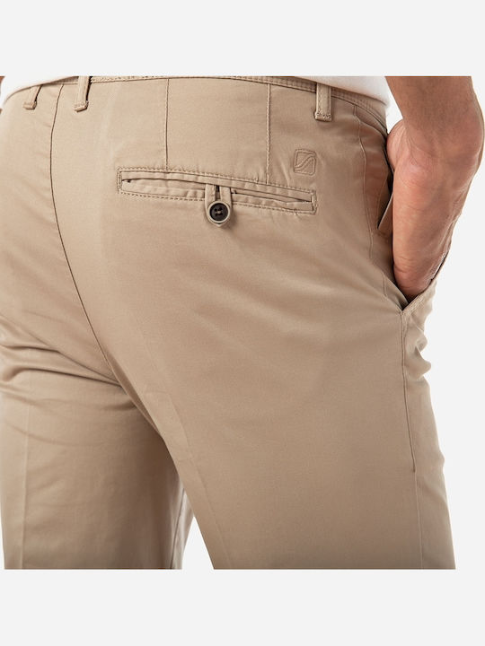 Pantalon Bărbați Chino Elastic Relaxed Fit Bej