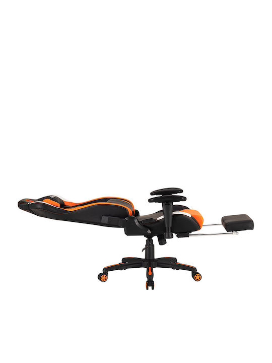 Meetion CHR22 Artificial Leather Gaming Chair with Adjustable Arms and Footrest Orange