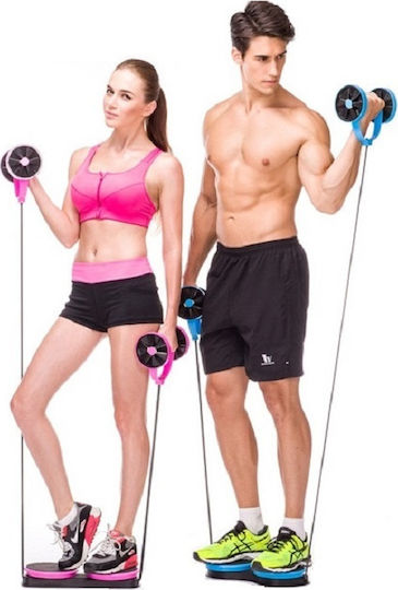 Multifunction ASL-186 Abdominal Trainer Pink with Resistance Bands