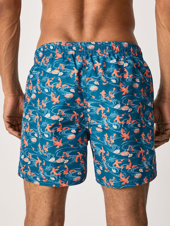 Pepe Jeans Men's Swimwear Shorts Blue with Patterns