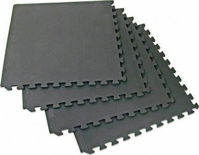 TRD Δάπεδα Παζλ Γυμναστηρίου Μαύρα 60x60x1.2cm 4τμχ