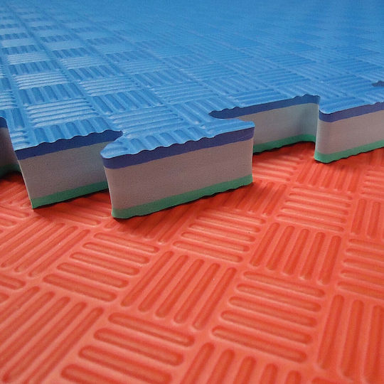 Olympus Sport Gym Puzzle Mat Double Sided Red/Blue 100x100x2.5cm 1 Piece