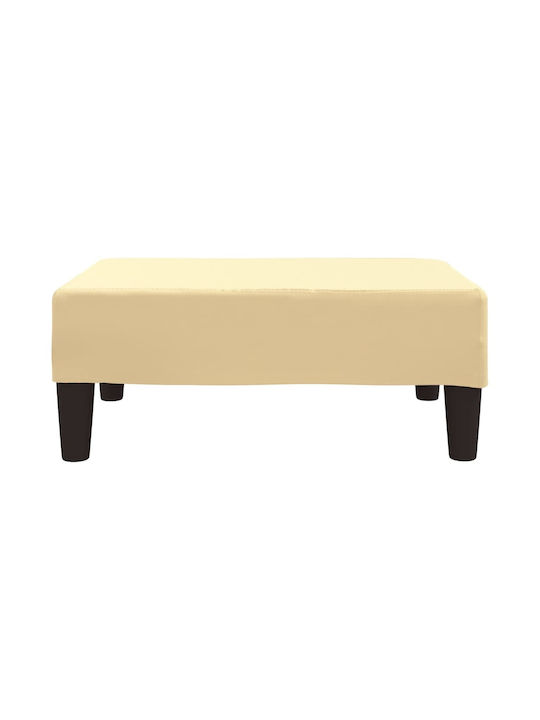 Stool Footstool Upholstered with Velvet Cream 78x56x32cm