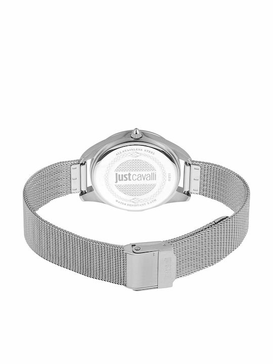 Just Cavalli Pantera Maglia Women's Watch with Silver Metal Bracelet