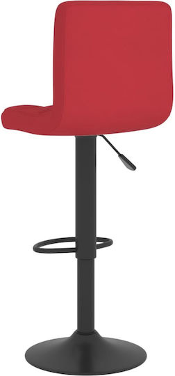 Taburet De Bar Cu Spătar Și Înălțime Reglabilă Burgundy 40x47x111cm