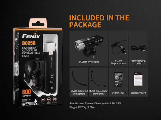 Fenix BC25R Επαναφορτιζόμενο Εμπρόσθιο Φως Ποδηλάτου