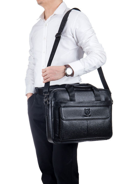 GWB-046 Leather Men's Briefcase Black